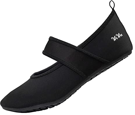 WeWee Die gesunden Allround-Barfußschuhe Damen - Vielseitig einsetzbare Minimalschuhe aus Neopren Wasserschuhe, Strandschuhe Badeschuhe, Schwarz, 42/43 EU(Herstellergröße: XXL)