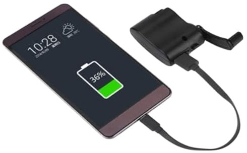 Dynamo pour Huawei P10 Plus Smartphone Chargeur USB Batterie Manivelle Secours (Noir)
