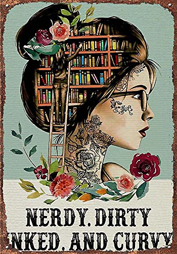 Graman Retro-Blechschilder, Vintage-Schilder, Retro, Weiß, Minze, nerdy Dirty Inked und Curvy, vertikales Poster, 30,5 x 40,6 cm
