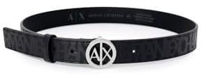 Armani Exchange Cinta Damen Textur Logo 941153 cc757, Schwarz, 85 cm