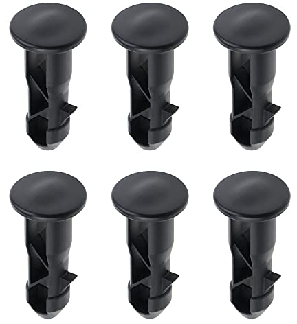 OTOTEC 3 Pairs of Wheelie Bin Lid Hinge Pins 65x18mm Black Plastic Fit for 240 Liters Outdoor Wheelie Trash Bins