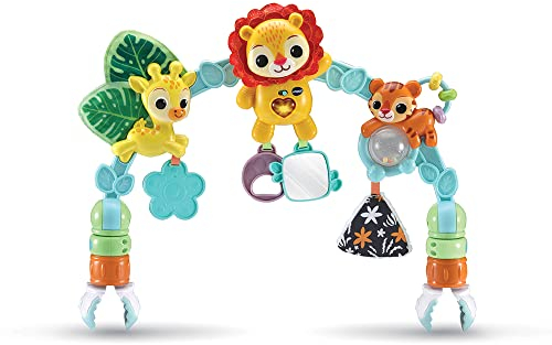 VTech - Arche d'Éveil Musicale des Baby Loulous, Arche de Poussette - 3/24 Mois- Aches, 4 Objets, 3 animeaux, Piles Version FR