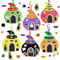 LAMEK 12 Hexenhaus Bastelsets für Kinder Halloween Kreativsets zum Basteln Kreative Kunsthandwerk Bastelhandwerk mit Moosgummi Aufkleber für Jungen Mädchen Halloweenzeit Karneval Geburtstag
