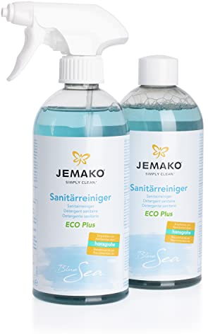 Jemako Sanitärreiniger Blue Sea 2x500 ml inkl. Schaumpumpe und Mikrofasertuch