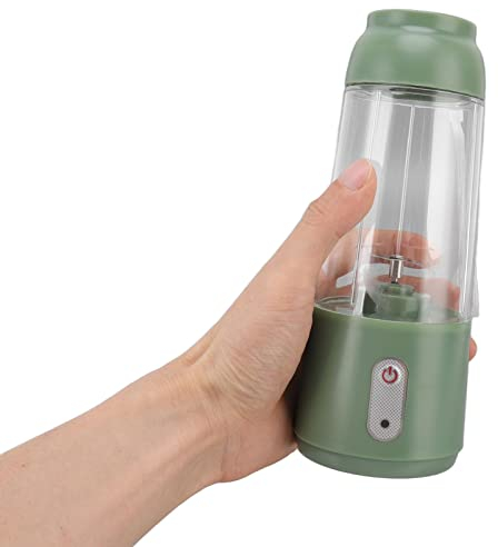 300 ml taille personnelle mélangeur mini presse-agrumes extracteur de fruits avec lame en acier inoxydable mélangeur portable rechargeable USB pour smoothie milkshake(Vert clair)