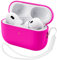 ORNARTO Kompatibel mit AirPods Pro 2 Hülle 2022, Schützende Flüssig Silikon Hülle für AirPods Pro 2 2022 Hybrid Skin Front LED Sichtbar Silikon Hülle Leuchtend Rosa