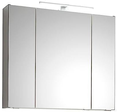 Lomadox Badezimmer Spiegelschrank, 80 cm breit, in Quarzgrau Matt Touch, B/H/T ca. 80/70/16 cm