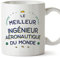 MUGFFINS Tazas para INGENIERO AERONÁUTICO hombre - En Francés - Meilleur du Monde - 11 oz / 330 ml - Regalo original y divertido