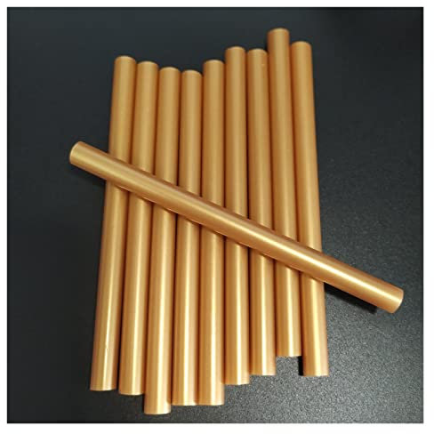 KIHENE 50pcs Hot Melt Glue Metal Metallic Golden Silvery Pink Blue 5-Color Mix Glue Stick High Viscosity Adhesive 7 * 100mm (Size : 7mm, Color : Golden)