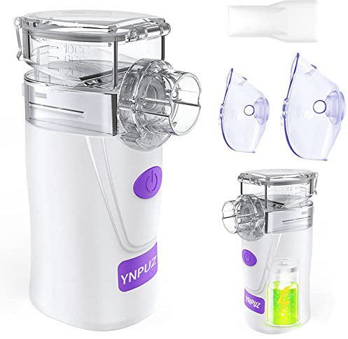 Ynpuz Nebulizador Portatil Inhalador, Recargable, Inhaladores para Niños y Adultos, nebulizador de malla silencioso de tamaño bolsillo (Púrpura)