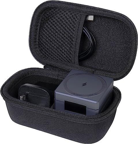 co2CREA Hart Tragbare Schutzhülle Etui Tasche für LISEN/Anker 3-in-1 Cube MagSafe Ladestation, Reisetasche kompatibel 30W USB-C Ladegerät Netzteil,Nur Tasche
