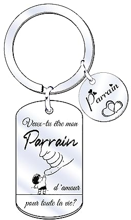 JRZDFXS Cadeau Porte Clé Parrain Cadeau Veux tu être mon Parrain Cadeau annonce grossesse Parrain Cadeau Parrain Marraine Demande porte cle veux tu etre mon parrain Porte Clef