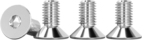 Drenky 25 Pièces M6 X 10mm Vis à Tête Fraisée, Six Pans Creux en Acier Inoxydable A2 V2A - Tête Abaissée Norme DIN 7991 / ISO 10642 Hexagonales Argent