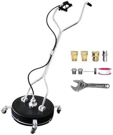 Idropulitrice Da 21, Detergente Per Superfici Da 4200 PSI, Spazzola Rotante Automatica Con 4 Ruote, Macchina Per La Pulizia Delle Superfici a Spinta Manuale Per Auto, Marciapiede, Vialetto, Patio