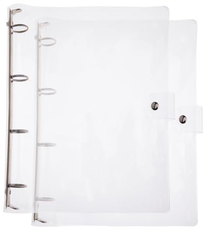 SUPERFINDINGS 2 pz Raccoglitore per Notebook A4 trasparente Coperture per Raccoglitori In Plastica PVC 6 Anelli Raccoglitore per Fogli Sciolti Raccoglitore per Agenda Da 31.5x26.5x3cm Rotondo