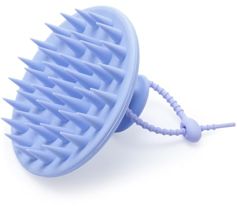 Hience Kopfhaut Massagebürste, Silikon Haar Kopfmassage Shampoo Bürste für Peeling und Haarwachstum, Scalp Massager für Reduziert Schuppen, Scalp Brush für Dickes, Lockiges, Langes Haar, Lavendel