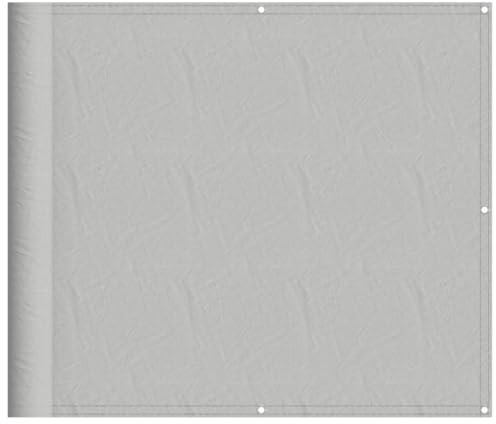 vidaXL Balkon Sichtschutz, Balkonbespannung mit Aluminium-Ösen, Balkonverkleidung Wasserfest, Balkonabdeckung Windschutz, Hellgrau 90x400cm 100% Polyester-Oxford