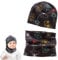 Norhogo Baby Kinder Baumwolle Mütze Schal Set, Wintermütze für Jungen Mädchen Baumwolle, Beanie Hüte + Schlauchschal, Baby Schals Winter Loop Schal Junge Und Mädchen L, Grauer und Blauer Löwenbaum