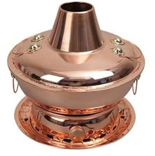 MNBVH Chinese Copper Hot Pot, Pure Copper Thick Mongolian Cattle Hotpot, Electric Carbon Double Heating Base, Split Design, Easy To Clean, Suitable For Family Gathering For Family/Friends, Parties