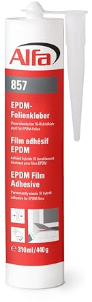 10x Alfa EPDM Kleber 310 ml Profi-Qualität schwarz elastischer Folienkleber zum Verkleben von Folie und anderen Dichtfolien