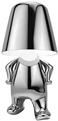 Nachttischlampe, Tischlampe Kabellos, 3-Stufige Helligkeit Tischlampe Dimmbar, Led Thinker Gold Statue Tischlampe, Kleine Tischlampe Geeignet Für Schlafzimmer, Büro, Wohnzimmer