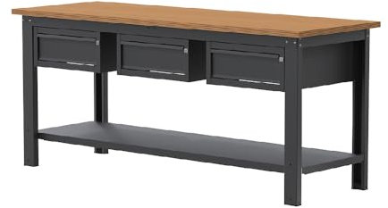 SOGI X3N_124L Werkbank 2 m - Holzplatte - 1 + 1 + 1 Schubladen