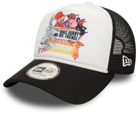 New Era Bugs Bunny Truckerkappe Looney Tunes Zeichentrick verstellbar Mesh schwarz weiß Cap - One-Size