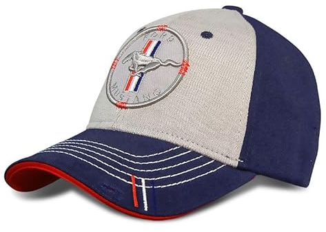 Ford Mustang Logo Baseball Cap Grau Schwarz verstellbar