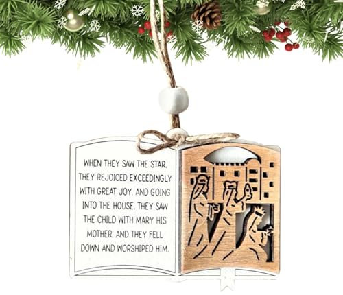 Zuasdvnk Weihnachtskrippe aus | Weihnachtsbaum Holzornament Krippe - Fotografie Requisiten Schnitzen Handwerk Saisonale Dekoration für Bücherregal Wohnzimmer