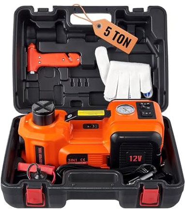 Cric for auto elettrica da 5 tonnellate 11023 LBS Cric idraulico for auto portatile Cric for SUV MPV Berlina Camion Cambio pneumatici Riparazione garage(5 ton jack)