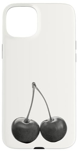 iPhone 15 Plus Stylish Cherries Graphic | Black Cute Vintage Y2K Aesthetic Case