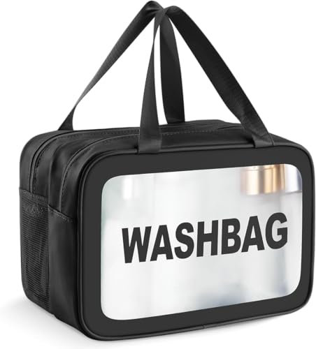 KEWUF Trousse de toilette voyage, Séparation sèche et humide, Grande capacité, Unisexes-Adultes, Usage pour les voyages et les déplacements, Multicolore, Plastique, Uni, Fermeture éclair