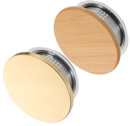 VICASKY 2pcs Stainless Steel Water Jug Lid Bamboo Sleeve Outdoor Camping Kettle Lid for Safe Drinking