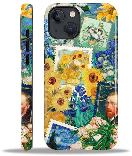 Yesad Case for iPhone 13 14, Hybrid 2-Layer Case, Shockproof Military-Grade Protection Durable Anti-Scratch Phone Case for Woman Man Boy Girl, Vincent Van Gogh Collage