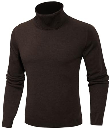 Sykooria Jersey Hombre Punto Cuello Alto Cálido Suéter Abrigo Pullover Manga Larga Sólido Tejido Sudadera