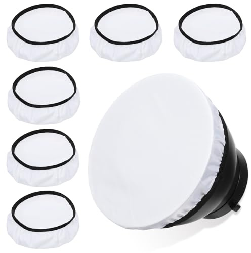 6 Pcs 7/18cm Light Diffuser White Diffuser Lamp Cover Light Sock Lamp Shade Diffusers Softens The Lights Output for Studio Strobe Reflectors and Video Shooting