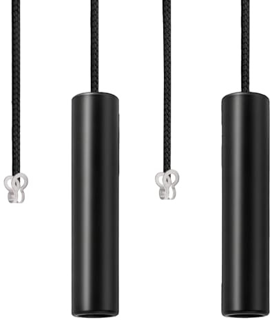 Quwem 2PCS Bathroom Light Pull Cord, 6 X 1.2CM Pull Cord Handle with 150CM Black Light String Connector Metal Cylindrical Light Switch for Bathroom Toilet Ceiling Fan Switch