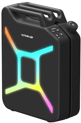 ULTIMEA Go Partybox, 300W Tragbare Bluetooth Lautsprecher mit BassMX, RGB-Lichtshow, TWS-Stereo, Auracast-Modus, APP-Steuerung, Mikrofon-/Gitarreneingang, Party Lautsprecher mit 16h Laufzeit (Schwarz)