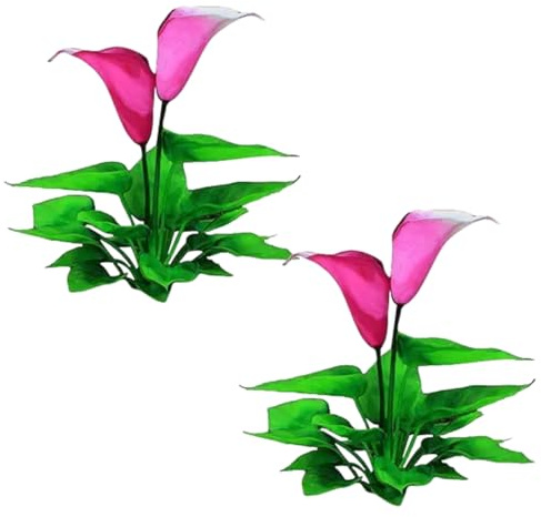 Lot de 2 plantes artificielles pour aquarium - Plantes aquatiques artificielles en soie et plastique - Pour décoration d'aquarium - Utilisées pour la maison et le bureau