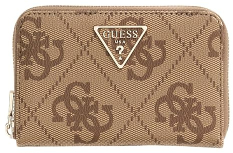 GUESS Geldbörse Laurel II SLG Medium Zip Around Wallet Latte Logo/Brown braun