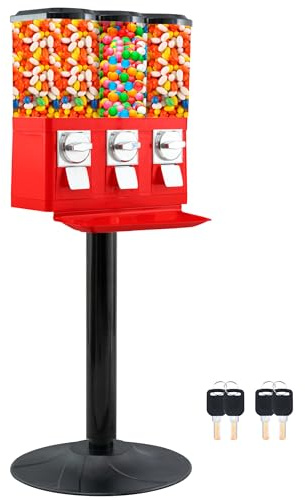 Candy Machine Dispenser Gumball & Candy Vending Machine Supports Large Gum Balls with Coin Operated for Commercial Use Includes Anti Theft Lock Meets FDA Norms
