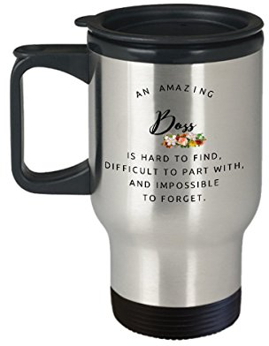 MIPOMALL Leaving Gifts for Colleagues Boss Friends Men Women - Travel Mugs Cup 14oz an Amazing Boss TM0002