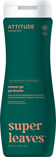 ATTITUDE Body Wash, EWG Verified Shower Gel, Dermatologically Tested, Plant and Mineral-Based, Vegan Personal Care Products, Red Vine Leaves, 473 mL