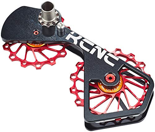 KCNC Jockey Wheel System SUS für Shimano 10S/11S 14+16 Zähne schwarz/rot