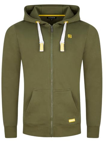 riverso Sweatjacke Herren mit Kapuze Reißverschluss Regular Fit RIVNoah Kapuzenjacke Grün L, Größe:L, Farbe:Ivy Green (12400)