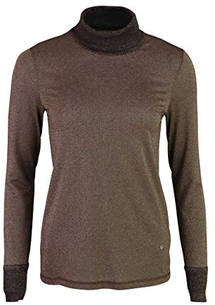 Mos Mosh Langarm Rollkragenpullover Rollkragen Lurex mittelbraun Größe L