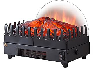 FLAMME 16 Basket Fire Glowing Logs and Flame Effect With Heater