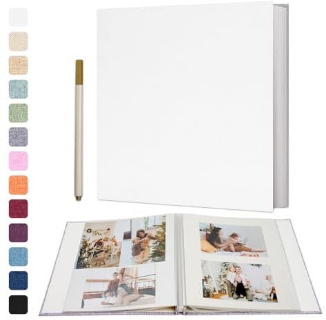 Vienrose Photo Album Self Adhesive 4x6 5x7 3x5 8.5x11 Scrapbook Album DIY Scrap Book with A Metallic Pen