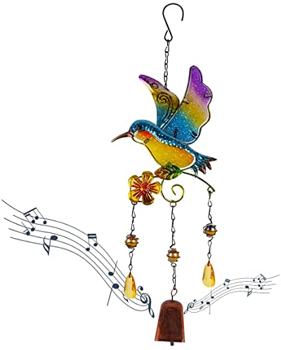 Windspiele für Draußen Hängend Klang, Hillylolly Wind Chimes, Vogel Windspiel, Glockenspiel Garten Glocken, Kolibri Windspiel, Metall, Länge: 43.5 cm, für Innen- und Außenbereich (Kolibri)
