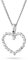 MIORE Schmuck Damen Kettenanhänger Herz aus 22 Zirkonia Steinchen aus Weißgold 9 Karat/ 375 Gold mit einer dazu kostenlosen Sterling Silber Kette